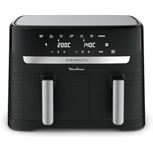 Moulinex Dual Easy Fry Friggitrice ad Aria con Doppio Cestello XL, 8.3 Litri