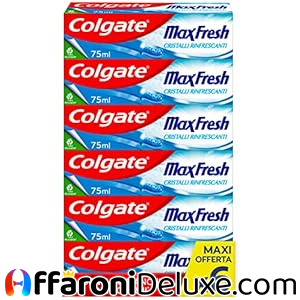 6x Colgate Max Fresh, Dentifricio 75ml