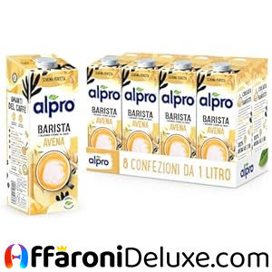 ALPRO BARISTA, bevanda all'AVENA, 100% vegetali (8 confezioni x 1 Litro)