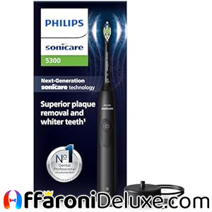 Philips Sonicare 5300, spazzolino elettrico sonico con 2 livelli di intensità