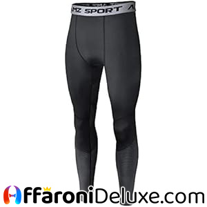 AMZSPORT Pantaloni per Compressione Sportiva da Uomo