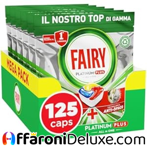 Fairy Platinum Plus Detersivo Pastiglie Lavastoviglie, 125 Capsule