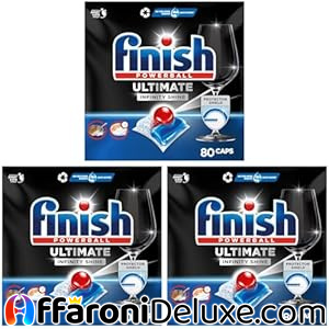 Finish Ultimate Infinity Shine Pastiglie Lavastoviglie – 240 Cápsulas (Confezione da 3)