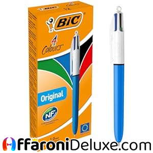 BIC 4 Colori, 12 Penne Multicolore