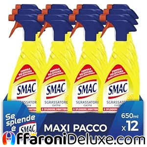 Smac Sgrassatore Cucina al Limone, 650 ml x 12 Pezzi