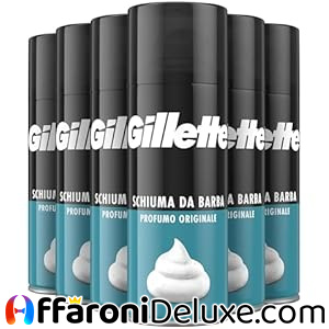 Gillette Classic SCHIUMA DA BARBA SENSITIVE, 6 Confezioni Da 400ml