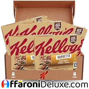 Kellogg's Barretta Mandorle Miele e Semi, 4 x 32g (Confezione da 5)