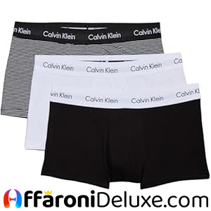 Calvin Klein Low Rise Trunks 3x Pantaloncini Boxer Uomo Cotone Elasticizzato