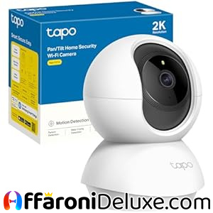 Tapo Telecamera Wi-Fi Interno 2K 3MP, Videocamera Sorveglianza