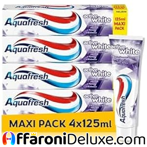 Aquafresh Active White 4x Dentifricio Effetto Sbiancante al Fluoro