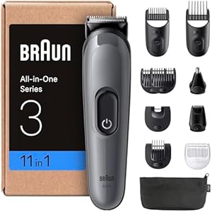 Braun Rifinitore All-In-One Series 3, Rasoio Elettrico Barba E Capelli 11In1