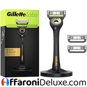 Gillette Labs con Barra Integrata, Rasoio da Uomo, 1 Manico, 3 Lamette Di Ricambio