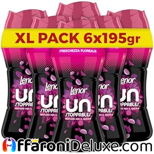 Lenor Unstoppables Profumatore Bucato Lavatrice Freschezza Floreale, Maxi Formato 6 x 195g