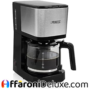 Princess Macchina da caffè con filtro permanente e caraffa in vetro per 12 tazze