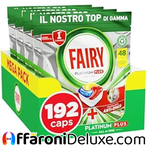 Fairy Platinum Plus Detersivo Pastiglie Lavastoviglie, 192 Capsule
