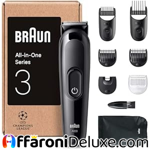 Braun Rifinitore All-In-One Series 3, Rasoio Elettrico Barba E Capelli 8In1