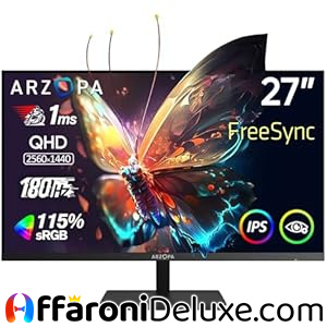 ARZOPA Monitor Gaming 27" 180Hz 2K QHD IPS 2560x1440