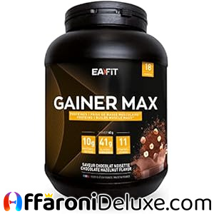 EAFiT GAINER MAX 1,1 kg, Proteine in Polvere Gusto Cioccolato Nocciola