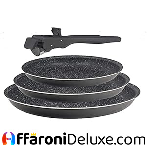 Bergner Set di 3 padelle Alluminio pressato e antiaderente 20, 22 e 26 cm