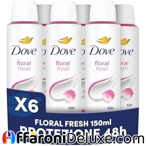 Dove 6x Deodorante Spray Fino a 48 Ore, con 1/4 di Crema Idratante da 150 ml