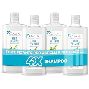 Omia Fisio Shampoo Trattante con Olio di Melaleuca, 4 Flaconi da 200 ml