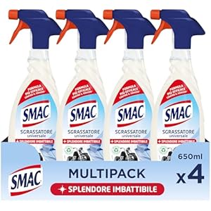 Smac Sgrassatore Universale Spray Multisuperficie 650 ml x 4 Pezzi