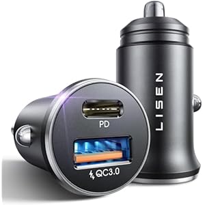 LISEN 2 Pacchi Caricatore Auto USB C PD&QC3.0