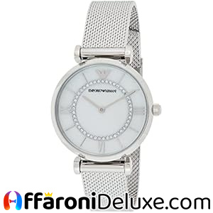 Emporio Armani Orologio da donna, movimento al quarzo a due lancette da 32 mm con cinturino in acciaio