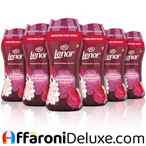 Lenor Profumatore Bucato Lavatrice Gelsomino Scarlatto, Maxi Formato 6 x 195g
