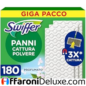 Swiffer 180 Panni Cattura Polvere Microfibra Dry