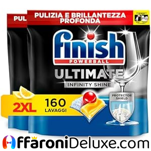 Finish Ultimate Infinity Shine, 160 Pastiglie Lavastoviglie