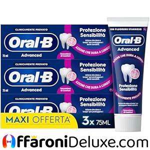 Oral-B 3x Dentifricio Advanced Protezione Sensibilità Sapore Eucalipto & Menta 75ml
