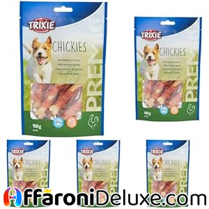 Trixie 31591, 5x Snack Premio per cani al pollo 100g