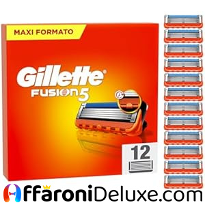 Gillette Fusion5 12 Lamette di Ricambio per Rasoio