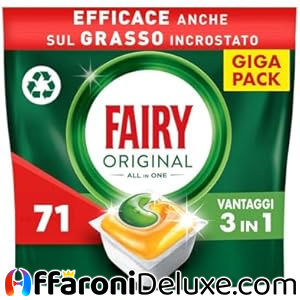 Fairy Original Pastiglie Detersivo Lavastoviglie, 71 Capsule, Limone