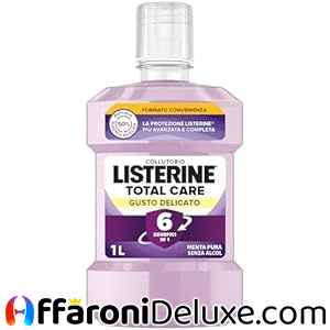 Listerine Total Care, Collutorio senza alcool al Gusto Delicato di Menta 1 litri