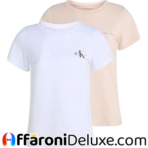 Calvin Klein 2-Pack Monologo Slim Tee J20j219734 Magliette da Donna