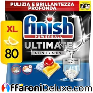 Finish Ultimate Infinity Shine Pastiglie Lavastoviglie, 80 Capsule