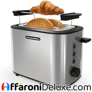 KitchenBoss Tostapane 2 Fette, 6 Livelli di Tostatura