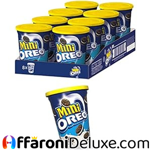 Oreo Original Mini, Piccoli Biscotti al Cacao Ripieni di Crema al Gusto Vaniglia, 8x115g