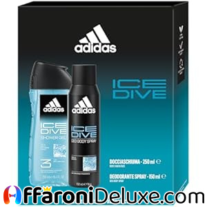 Adidas, Confezione Regalo Uomo Ice Dive Deodorante Spray 150 ml + Gel Doccia Bagnoschiuma 250 ml