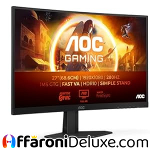 AOC Gaming C27G4ZXED 27" FHD Curved Monitor, 280 Hz, 1ms