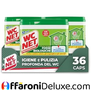Wc Net Professional, Fosse Biologiche, 36 Capsule Idrosolubili per WC
