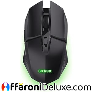 GX Trust 1108 Vylax Mouse Gaming Wireless Ricaricabile, 80 Ore di Autonomia, 800-4800 DPI