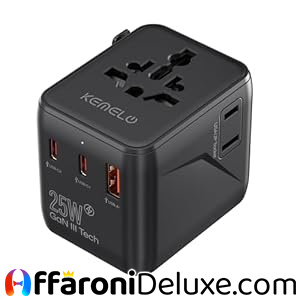 Kemelo 25W Adattatore Universale da Viaggio 5 in 1