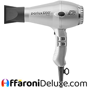 Parlux 3200 Plus Asciugacapelli, 4 temperature, 2 velocità, 1900 W, Argento