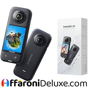 Insta360 X3 Action Camera 360 Impermeabile 5.7K con Sensori 48MP e Foto 72MP