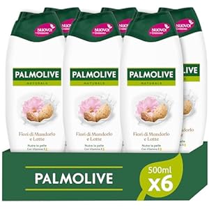 Palmolive Bagnoschiuma Naturals Fiori di Mandorlo e Latte Idratante 6 x 500 ml