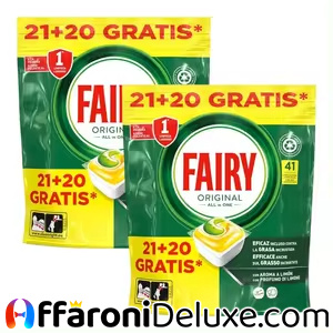 Fairy Original All in One, 2 sacchetti da 41 capsule lavastoviglie (82 capsule)