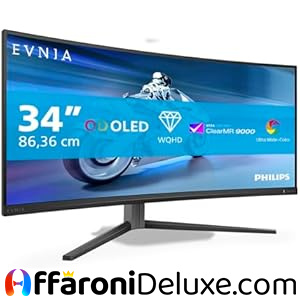 Philips Evnia 34M2C6500, Monitor gaming curvo OLED 34" WQHD